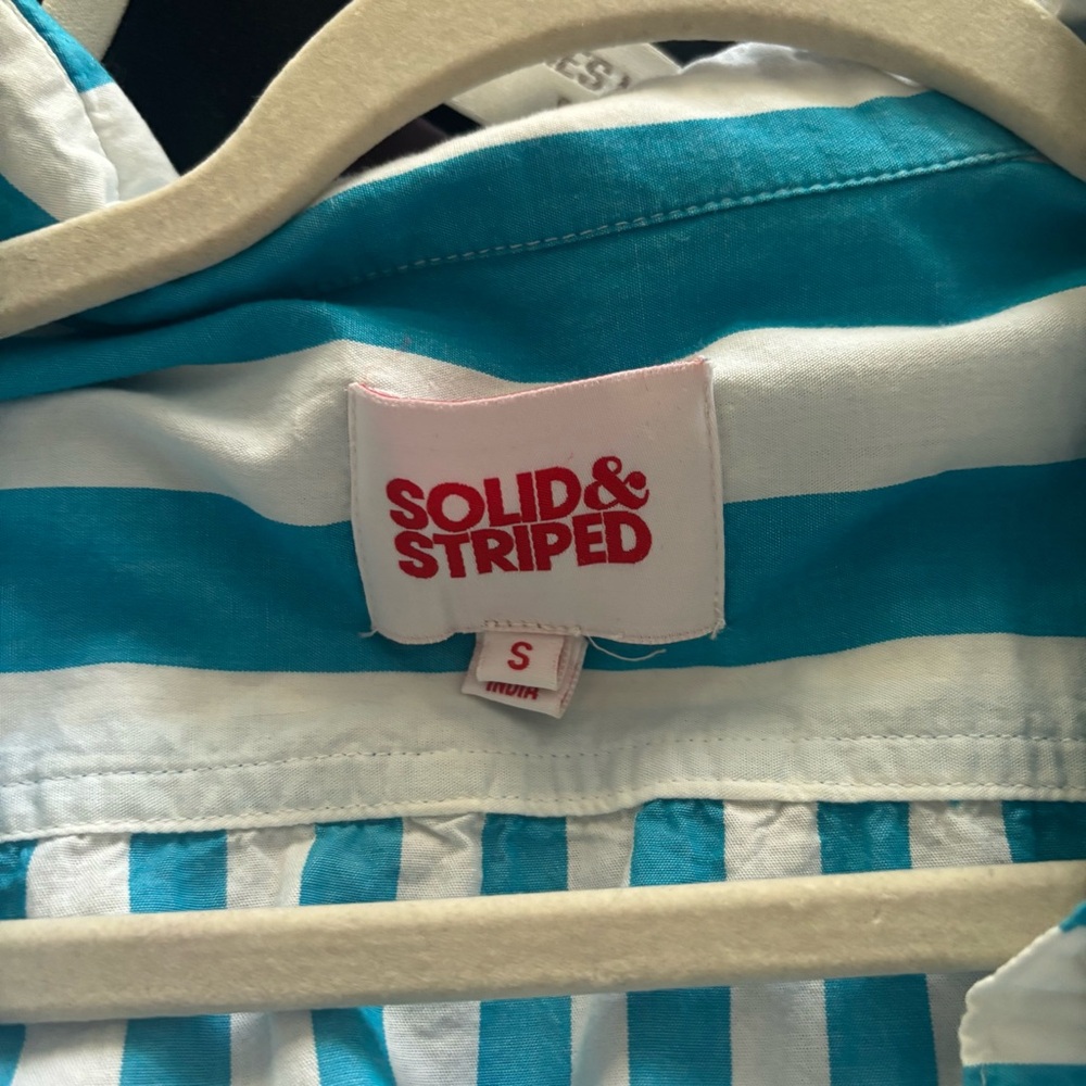 SOLID & STRIPED Blue and White Button-Down Shirt - image 4